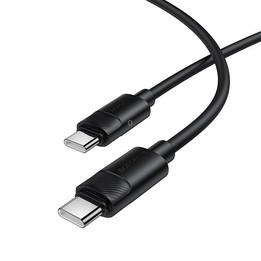 Borofone BX123 Leya 60W Type-C to Type-C Silicone Charging Cable, Length: 1m(Black)