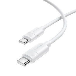 Borofone BX123 Leya 60W Type-C to Type-C Silicone Charging Cable, Length: 1m(White)