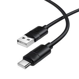 Borofone BX123 Leya 3A USB to Type-C Silicone Charging Cable, Length: 1m(Black)