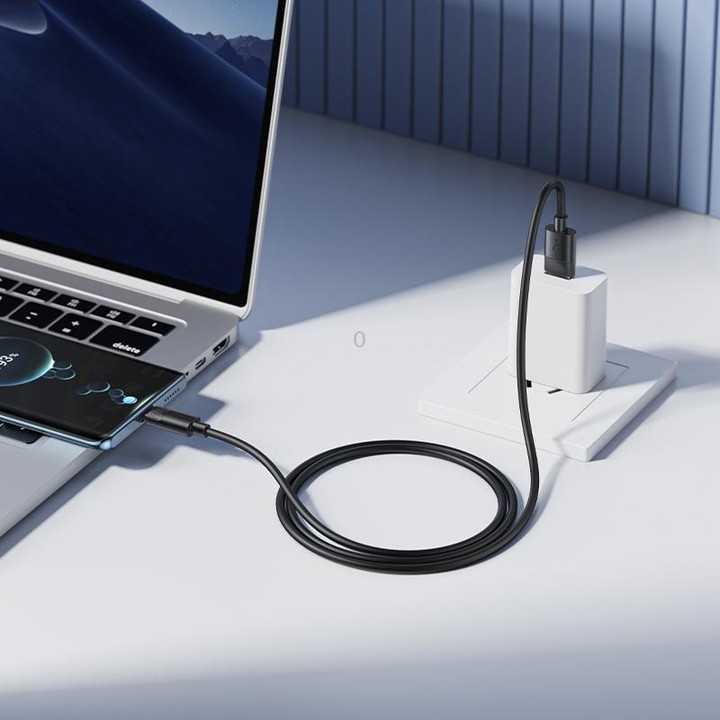 Borofone BX123 Leya 3A USB to Type-C Silicone Charging Cable, Length: 1m(Black)