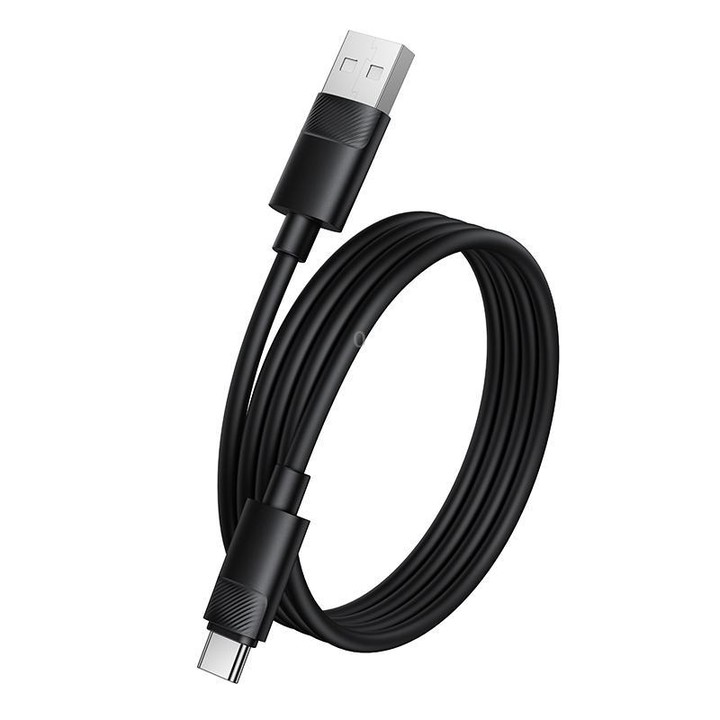 Borofone BX123 Leya 3A USB to Type-C Silicone Charging Cable, Length: 1m(White)