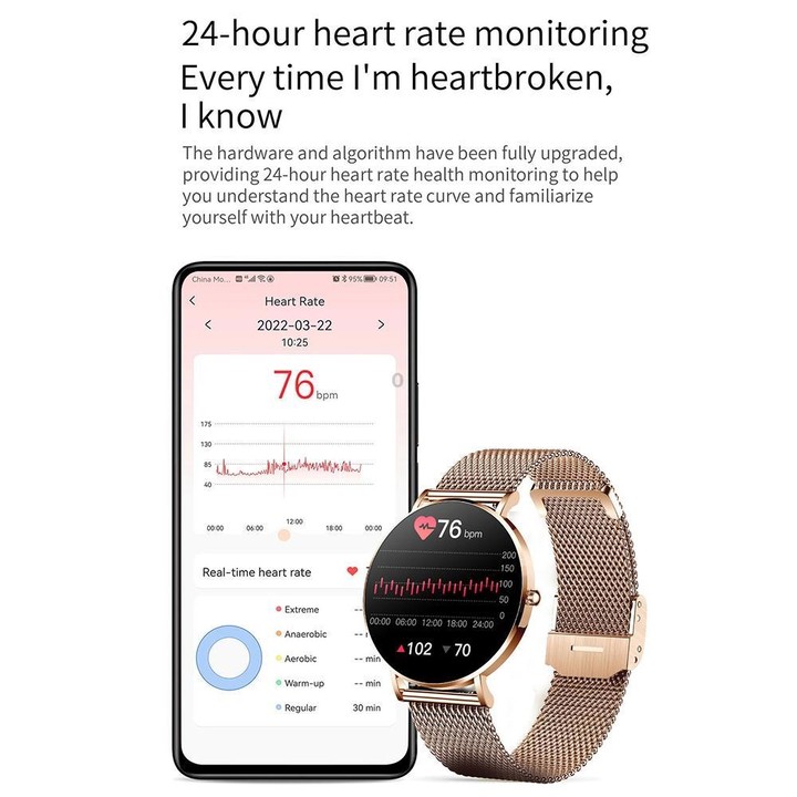 T8 1.3-Inch Heart Rate / Blood Pressure / Blood Oxygen Monitoring Bluetooth Smart Watch, Type:Single Strap(Gold)