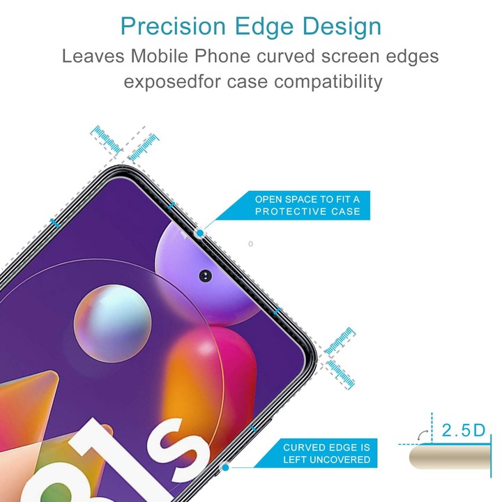 For Samsung Galaxy M31s 50 PCS 0.26mm 9H 2.5D Tempered Glass Film