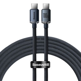 Baseus Crystal Shine Series Fast Charging Cable Type-C to Type-C 100W Cable, Length:2m(Black)