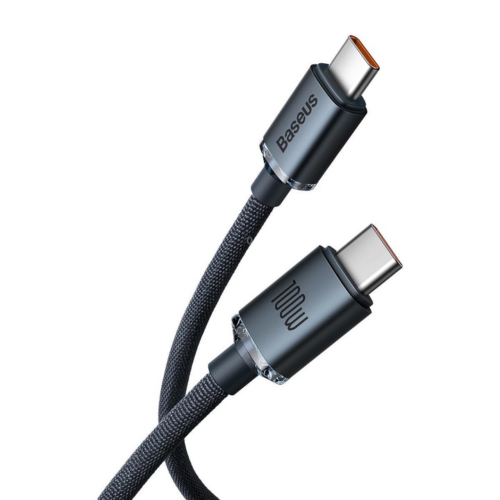 Baseus Crystal Shine Series Fast Charging Cable Type-C to Type-C 100W Cable, Length:2m(Black)