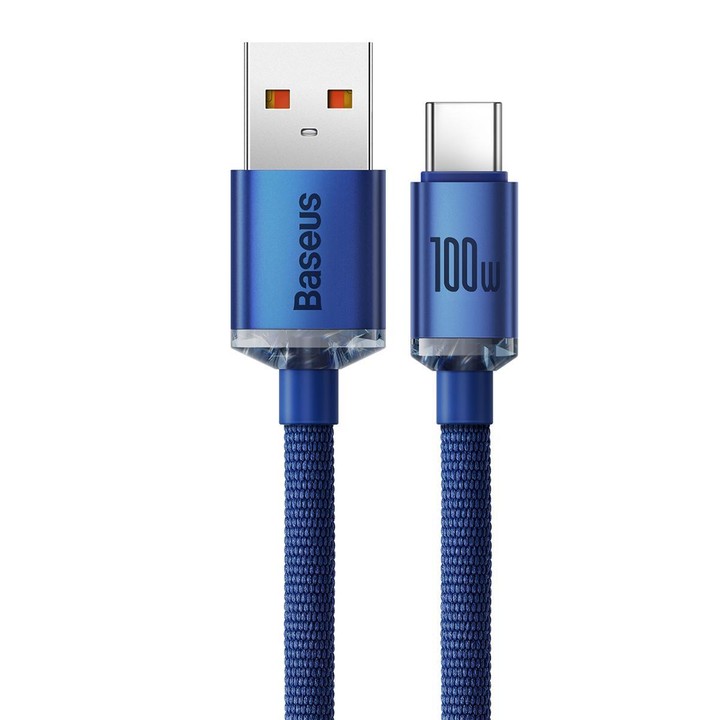 Baseus Crystal Shine Series Fast Charging Cable USB to Type-C 100W Cable, Length:1.2m(Blue)