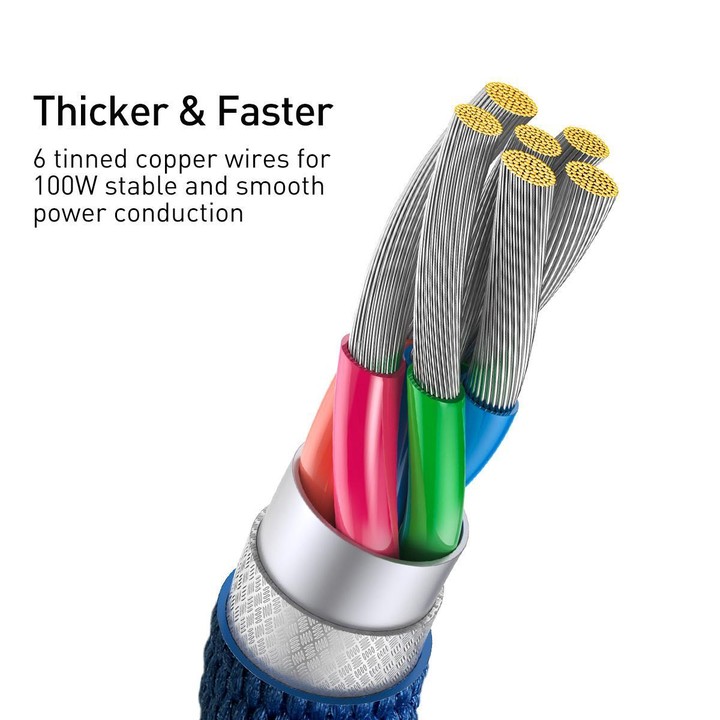 Baseus Crystal Shine Series Fast Charging Cable USB to Type-C 100W Cable, Length:1.2m(Blue)