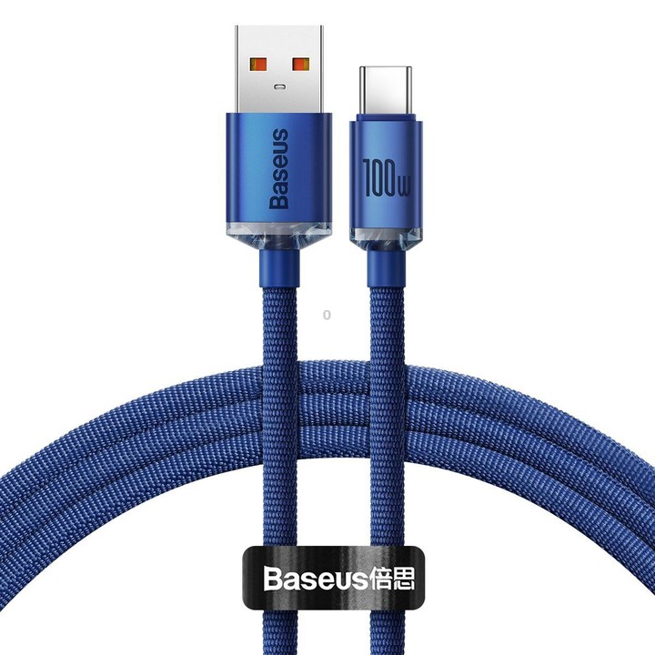 Baseus Crystal Shine Series Fast Charging Cable USB to Type-C 100W Cable, Length:1.2m(Blue)