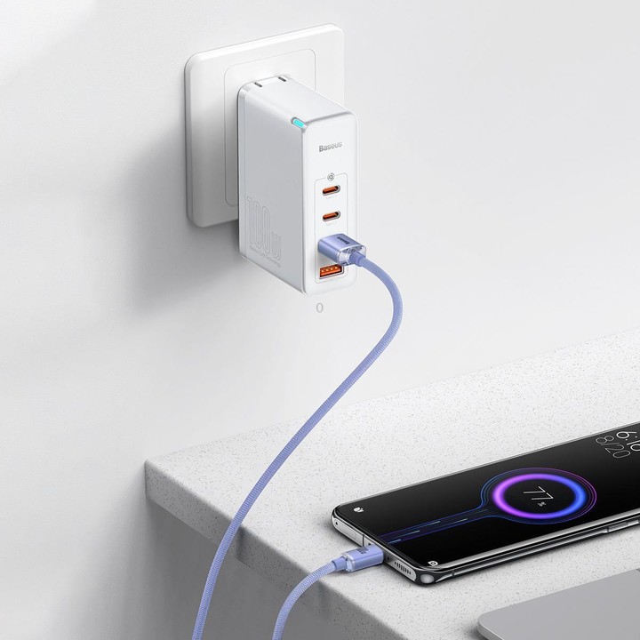 Baseus Crystal Shine Series Fast Charging Cable USB to Type-C 100W Cable, Length:1.2m(Purple)