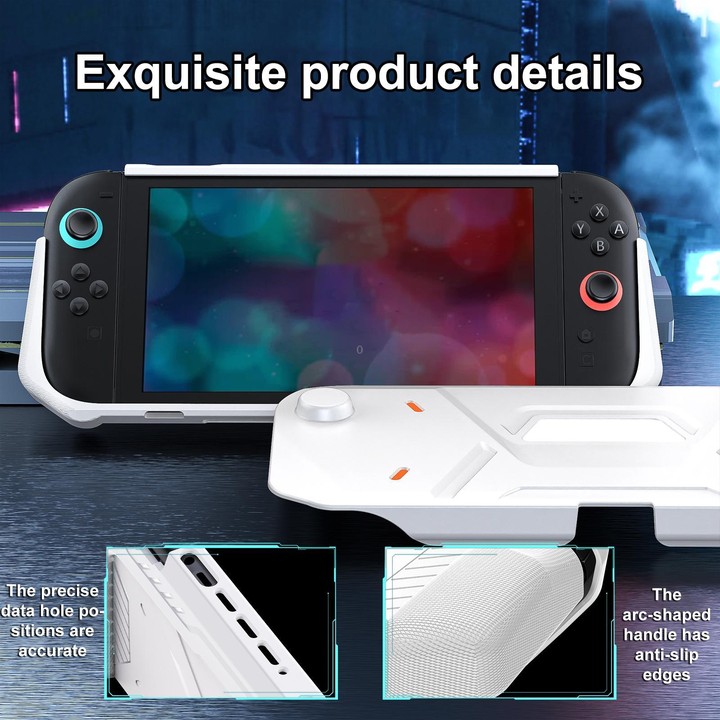 For Nintendo Switch 2 XDcase Mecha Style TPU Middle Frame & PC Front Cover Protective Case(White)