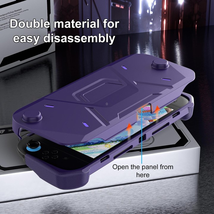 For Nintendo Switch 2 XDcase Mecha Style TPU Middle Frame & PC Front Cover Protective Case(Purple)