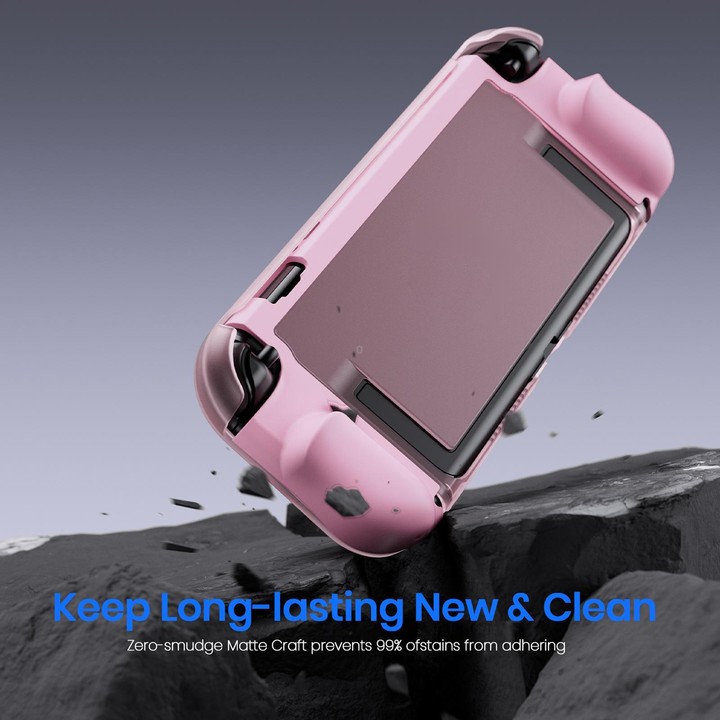 For Nintendo Switch 2 XDcase Transparent Armor Soft-Touch TPU Protective Case with Front Cover(Pink)