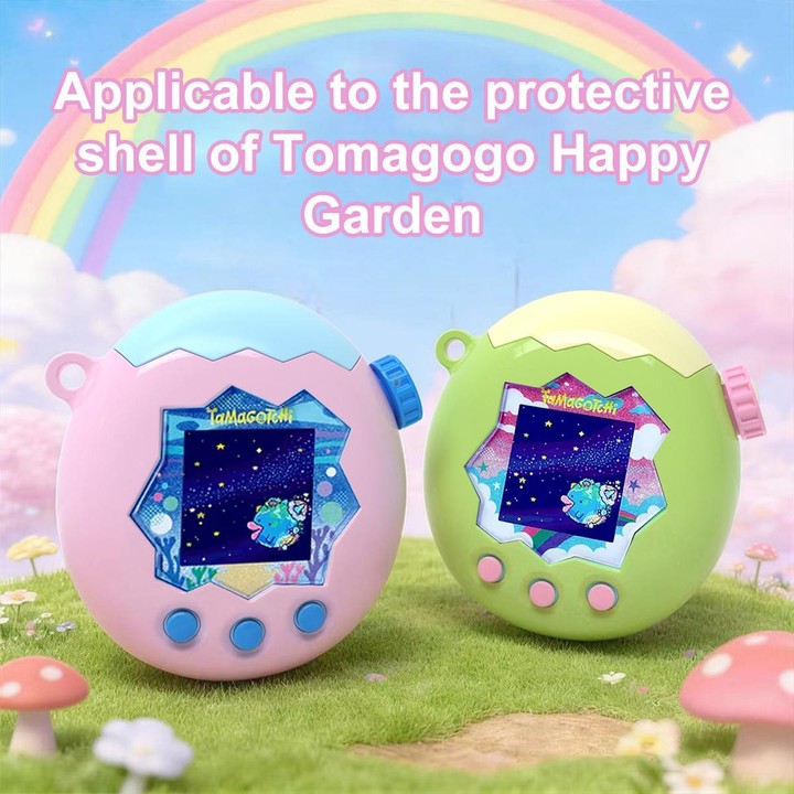 For Tamagotchi Paradise XDcase Virtual Pet Device Two-tone Protective Case(Green White)