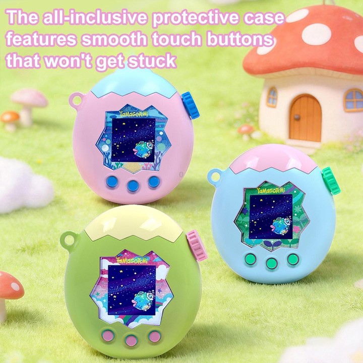 For Tamagotchi Paradise XDcase Virtual Pet Device Two-tone Protective Case(Green White)