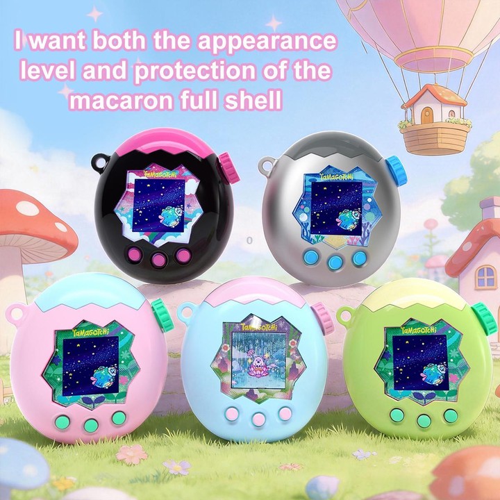 For Tamagotchi Paradise XDcase Virtual Pet Device Two-tone Protective Case(Green White)
