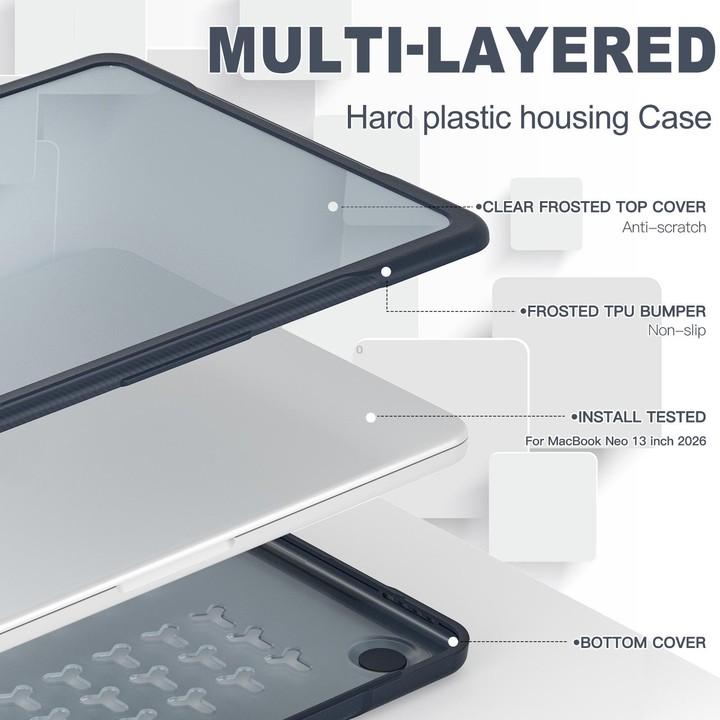 For MacBook Neo 13 inch 2026 A3404 Translucent Laptop Protective Case(Indigo)