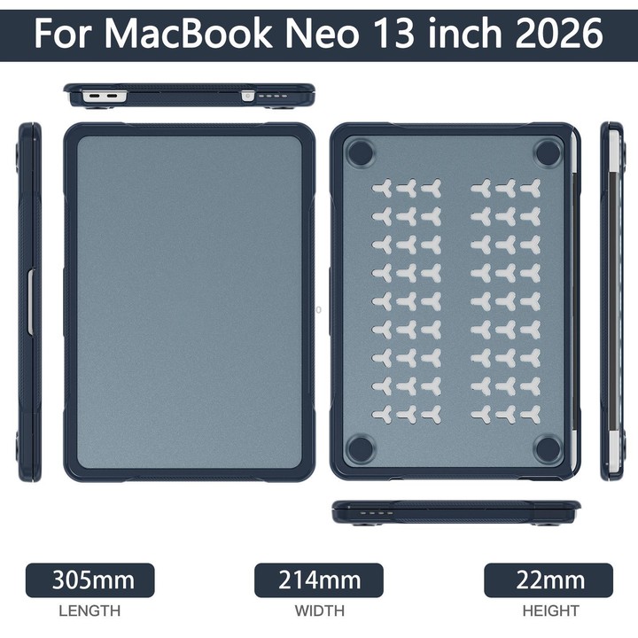 For MacBook Neo 13 inch 2026 A3404 Translucent Laptop Protective Case(Indigo)