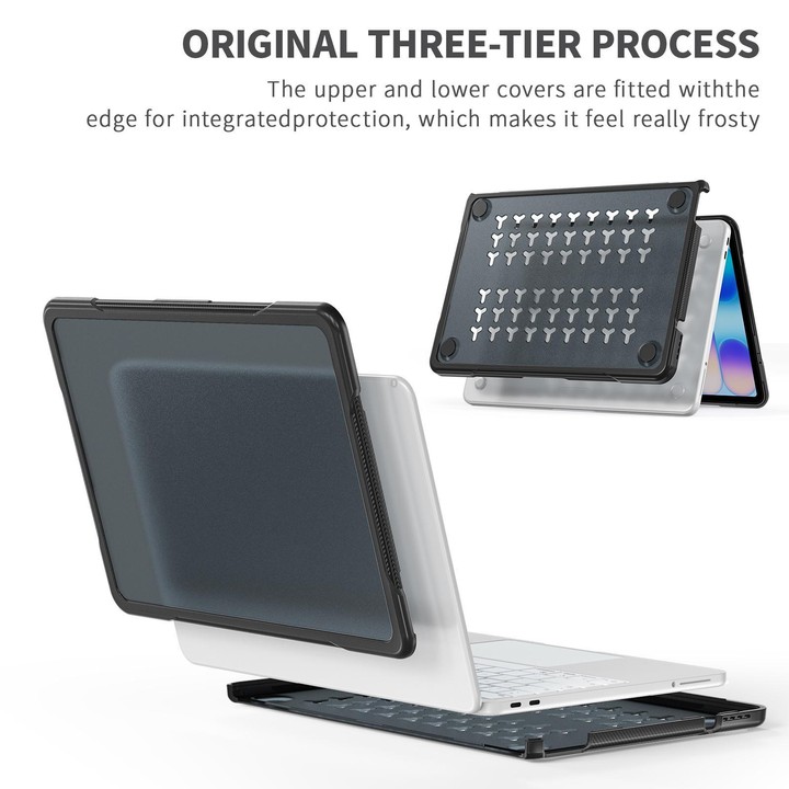 For MacBook Neo 13 inch 2026 A3404 Translucent Laptop Protective Case(Transparent Black)