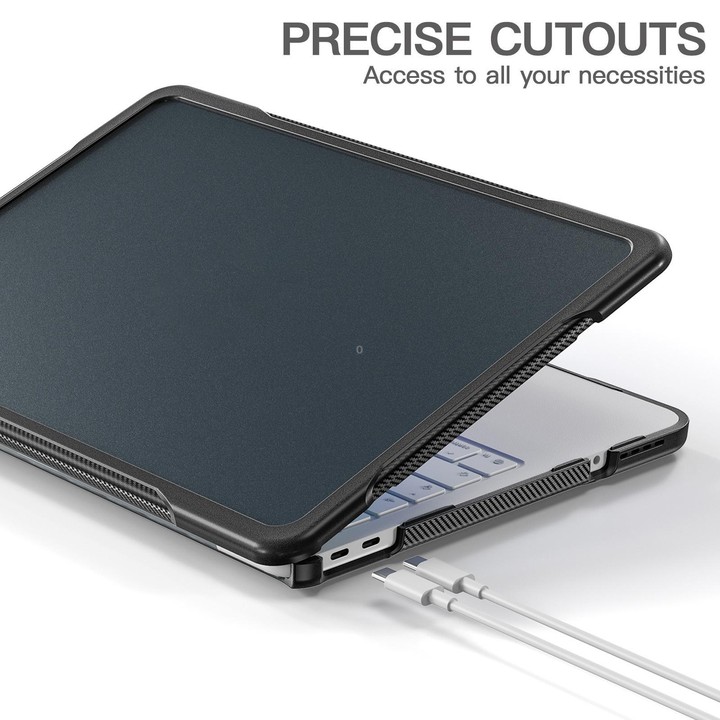 For MacBook Neo 13 inch 2026 A3404 Translucent Laptop Protective Case(Transparent Black)
