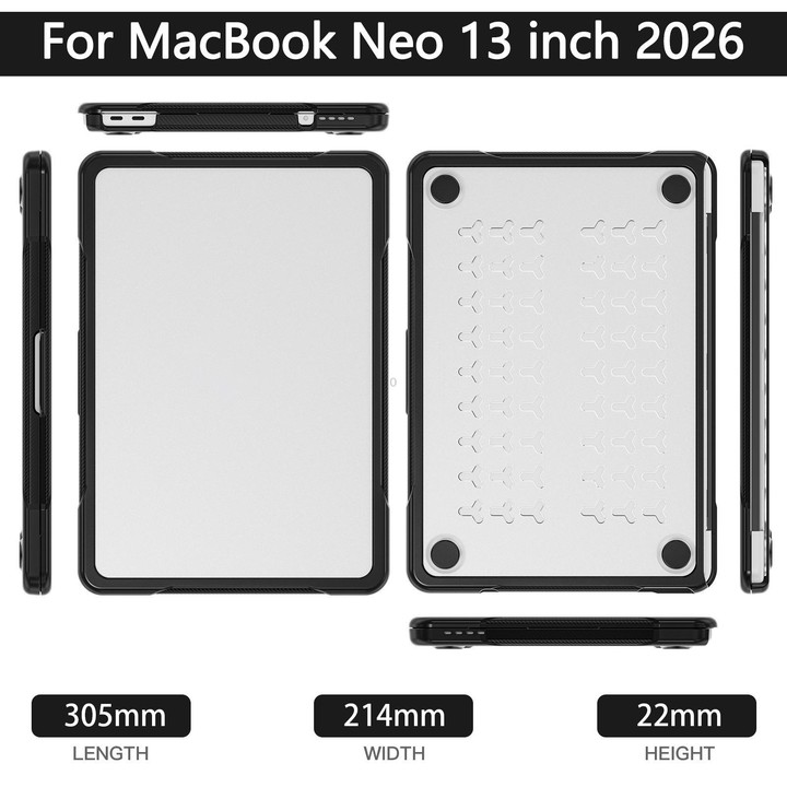 For MacBook Neo 13 inch 2026 A3404 Translucent Laptop Protective Case(Transparent)