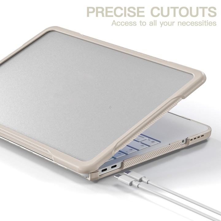 For MacBook Neo 13 inch 2026 A3404 Translucent Laptop Protective Case(Khaki)