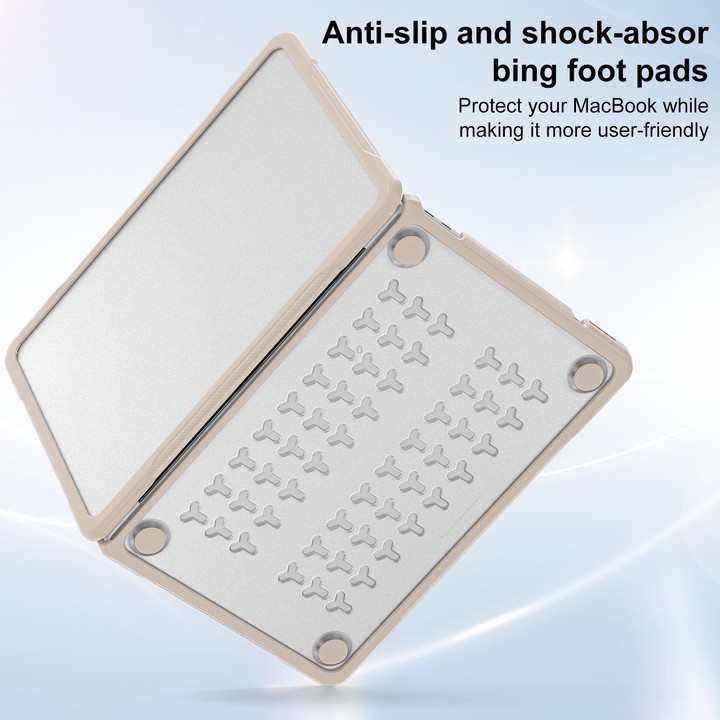 For MacBook Neo 13 inch 2026 A3404 Translucent Laptop Protective Case(Khaki)