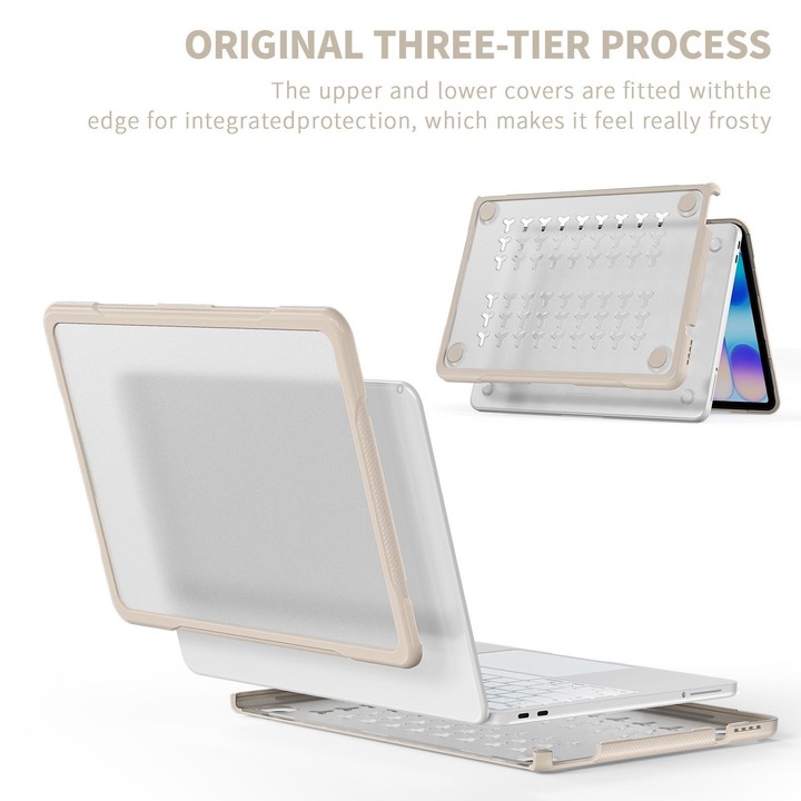 For MacBook Neo 13 inch 2026 A3404 Translucent Laptop Protective Case(Khaki)