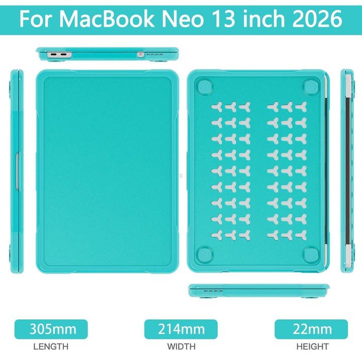 For MacBook Neo 13 inch 2026 A3404 Translucent Laptop Protective Case(Light Blue)