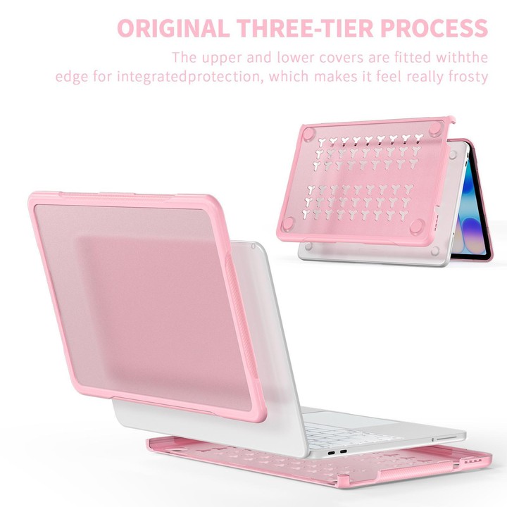 For MacBook Neo 13 inch 2026 A3404 Translucent Laptop Protective Case(Pink)