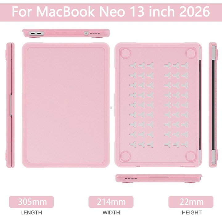 For MacBook Neo 13 inch 2026 A3404 Translucent Laptop Protective Case(Pink)