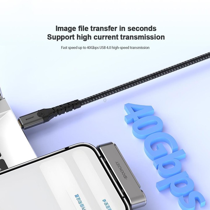 DOONJIEY 8K 40Gbps USB4 Type-C Full Function Holder Adapter(Grey)