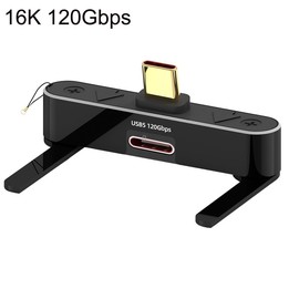 DOONJIEY 16K 120Gbps USB5 Type-C Full Function Holder Adapter(Black)