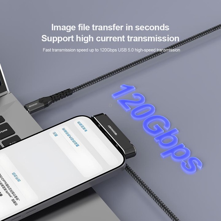 DOONJIEY 16K 120Gbps USB5 Type-C Full Function Holder Adapter(Black)