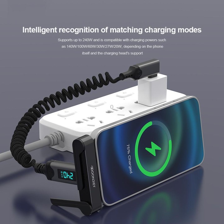 DOONJIEY 16K 120Gbps USB5 Type-C Full Function Holder Adapter(Black)