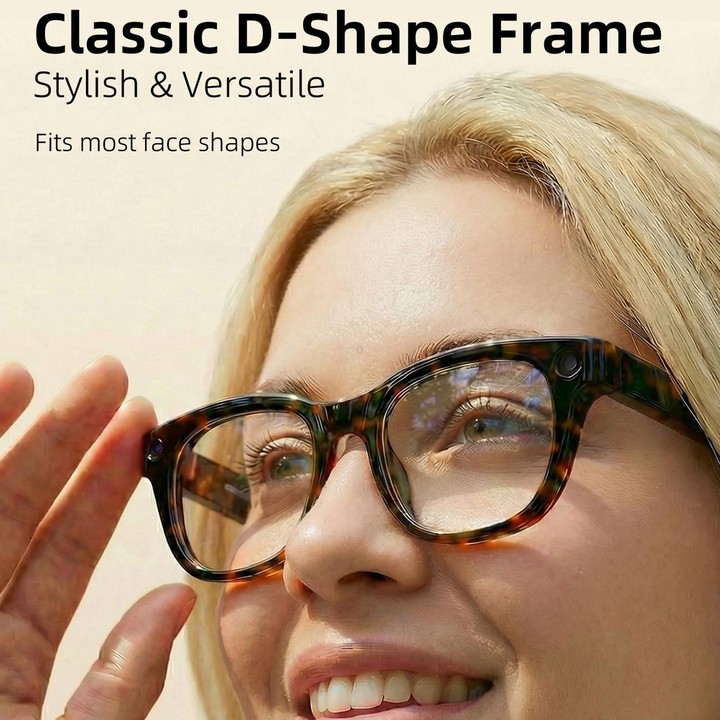 E06D 13MP 1080P 30FPS Dual-Mic Noise Cancellation AI Smart Glasses with Voice / Calling(White to Gray Lenses)