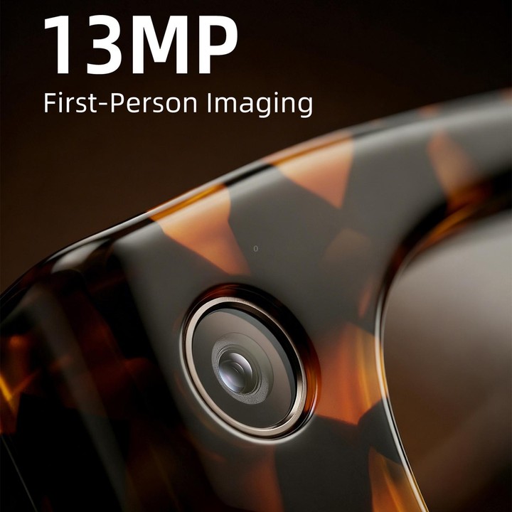 E06D 13MP 1080P 30FPS Dual-Mic Noise Cancellation AI Smart Glasses with Voice / Calling(White to Gray Lenses)