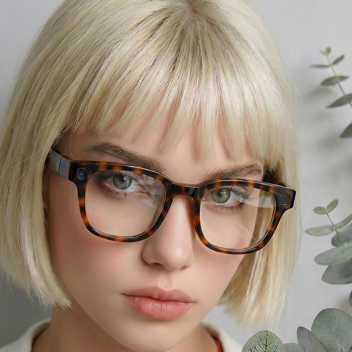 E06D 13MP 1080P 30FPS Dual-Mic Noise Cancellation AI Smart Glasses with Voice / Calling(White to Gray Lenses)