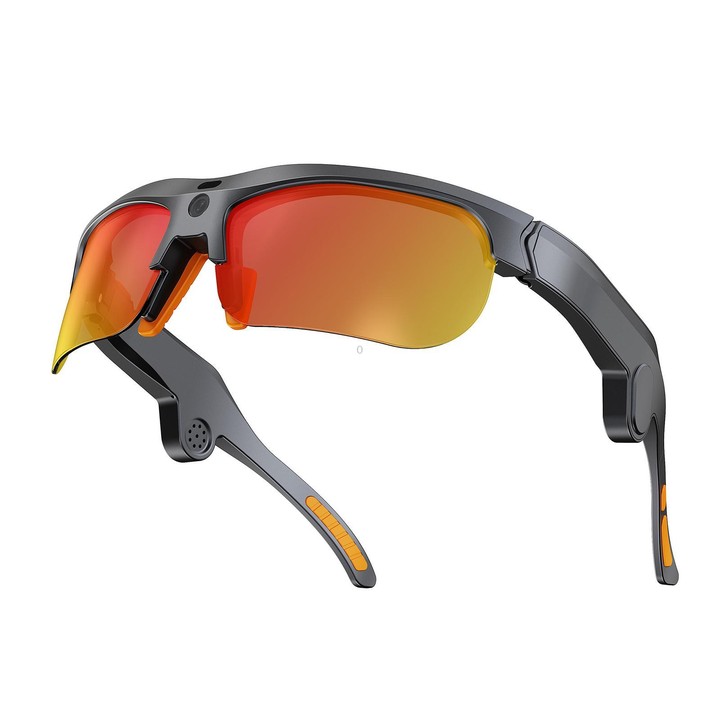 E08 13MP 1080P 30FPS AI Cycling Smart Glasses with Voice / Calling(Black)