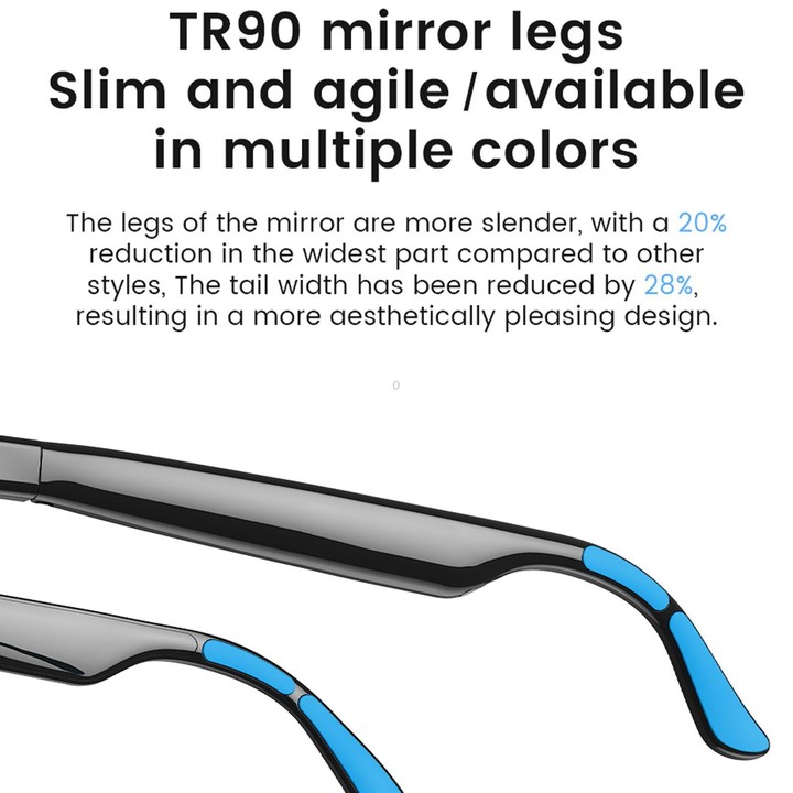 E05C Dual-Mic Noise Cancellation Smart Glasses Support Music / Calling, Version:With AI(Black)
