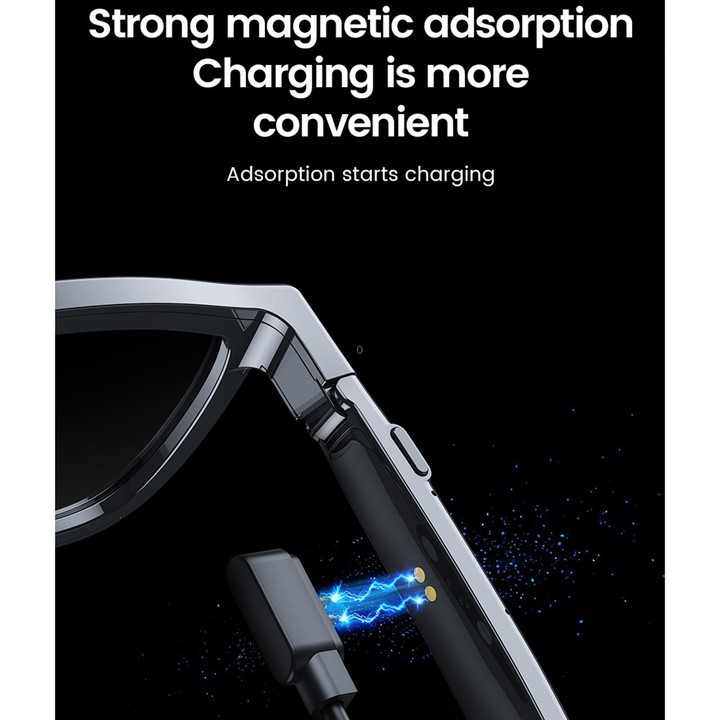 E05C Dual-Mic Noise Cancellation Smart Glasses Support Music / Calling, Version:With AI(Black)
