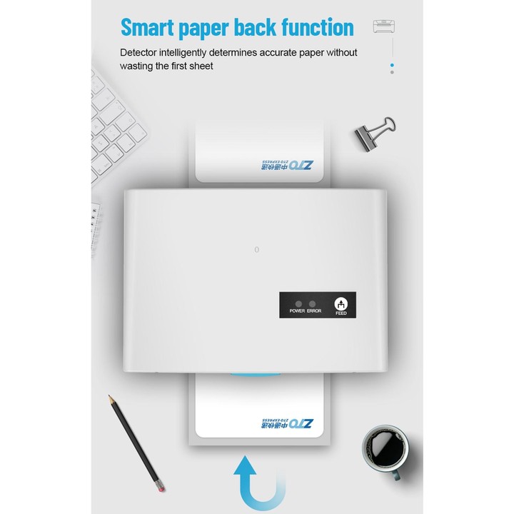 ZJ-8600 76x130 Single Paper Waybill Express Bill Label Printer, EU Plug