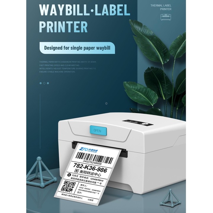ZJ-8600 76x130 Single Paper Waybill Express Bill Label Printer, UK Plug