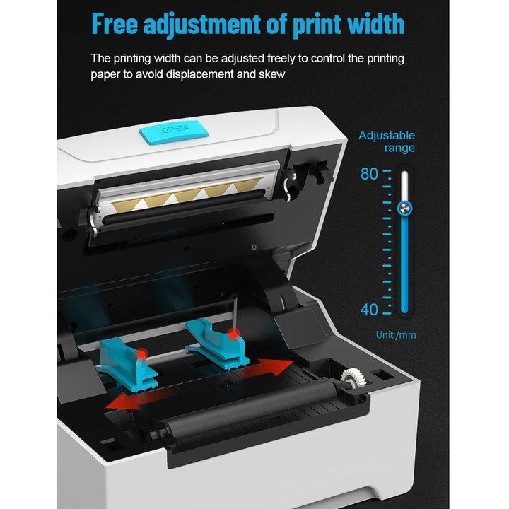 ZJ-8600 76x130 Single Paper Waybill Express Bill Label Printer, UK Plug