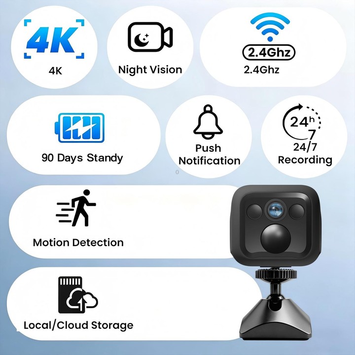 B01 Home HD Smart WiFi Camera, Supports Night Vision and Motion Detection(Black)