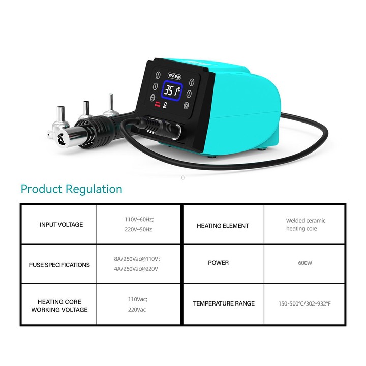 RF4 RF-H6 600W Temperature Control BGA Hot Air Rework Desoldering Station for Mobile Phone Repair(US Plug)