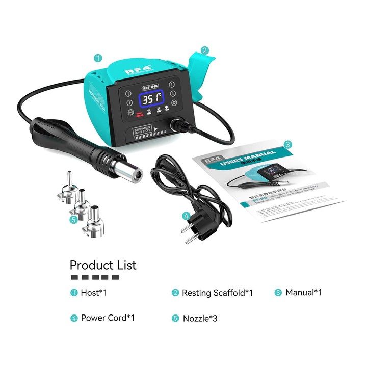 RF4 RF-H6 600W Temperature Control BGA Hot Air Rework Desoldering Station for Mobile Phone Repair(US Plug)