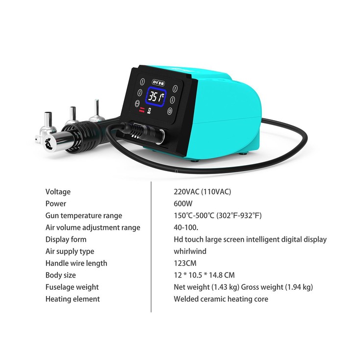 RF4 RF-H6 600W Temperature Control BGA Hot Air Rework Desoldering Station for Mobile Phone Repair(US Plug)