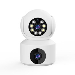 360-Degree Rotating 1080P HD Night Vision Remote Dual-Lens Smart Surveillance Camera(White)