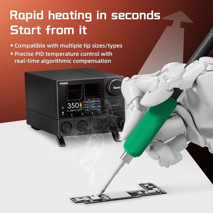 QIANLI H400 400W Smart Soldering Station with HX1 All-in-One Sleep Stand, Plug:EU Plug