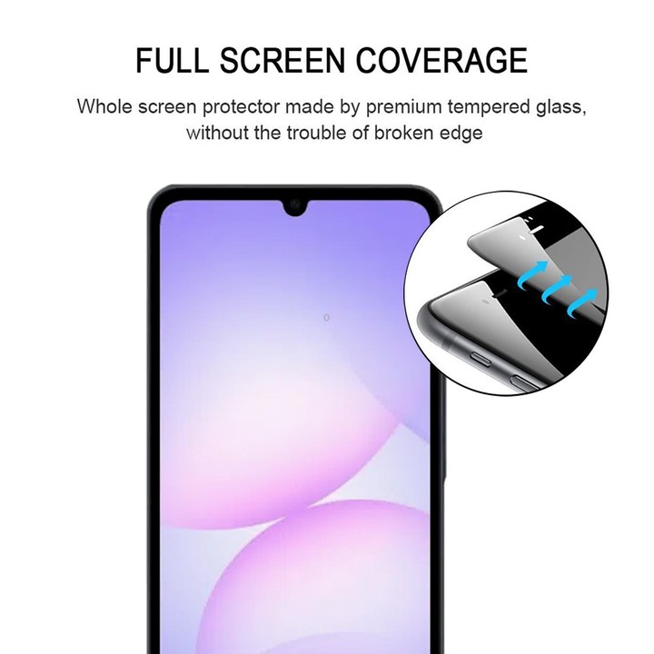 For Galaxy A08 5G High Aluminum Full Screen Silk Printing Tempered Glass Film